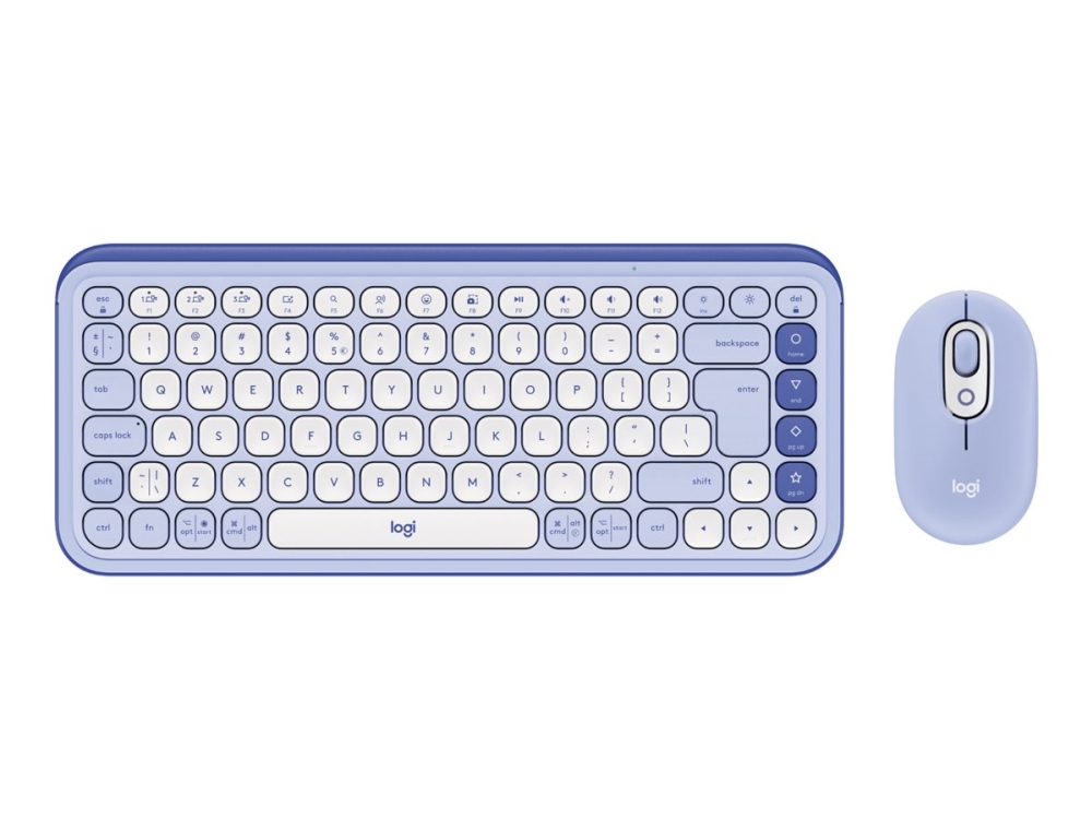 Logitech Pop Icon Combo - Sæt Med Mus Og Tastatur - Trådløs - Bluetooth Le - Qwerty - Us International - Lilla, Off-White