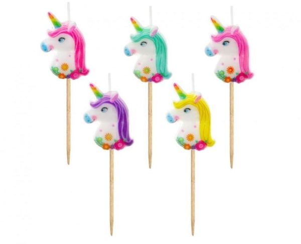Einhorn Farbige Picknick-Kerzen 5Pcs Godan