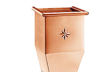 VM kobber regnvandssamlerkasse - 76mm, 200 x 200 x 345 mm