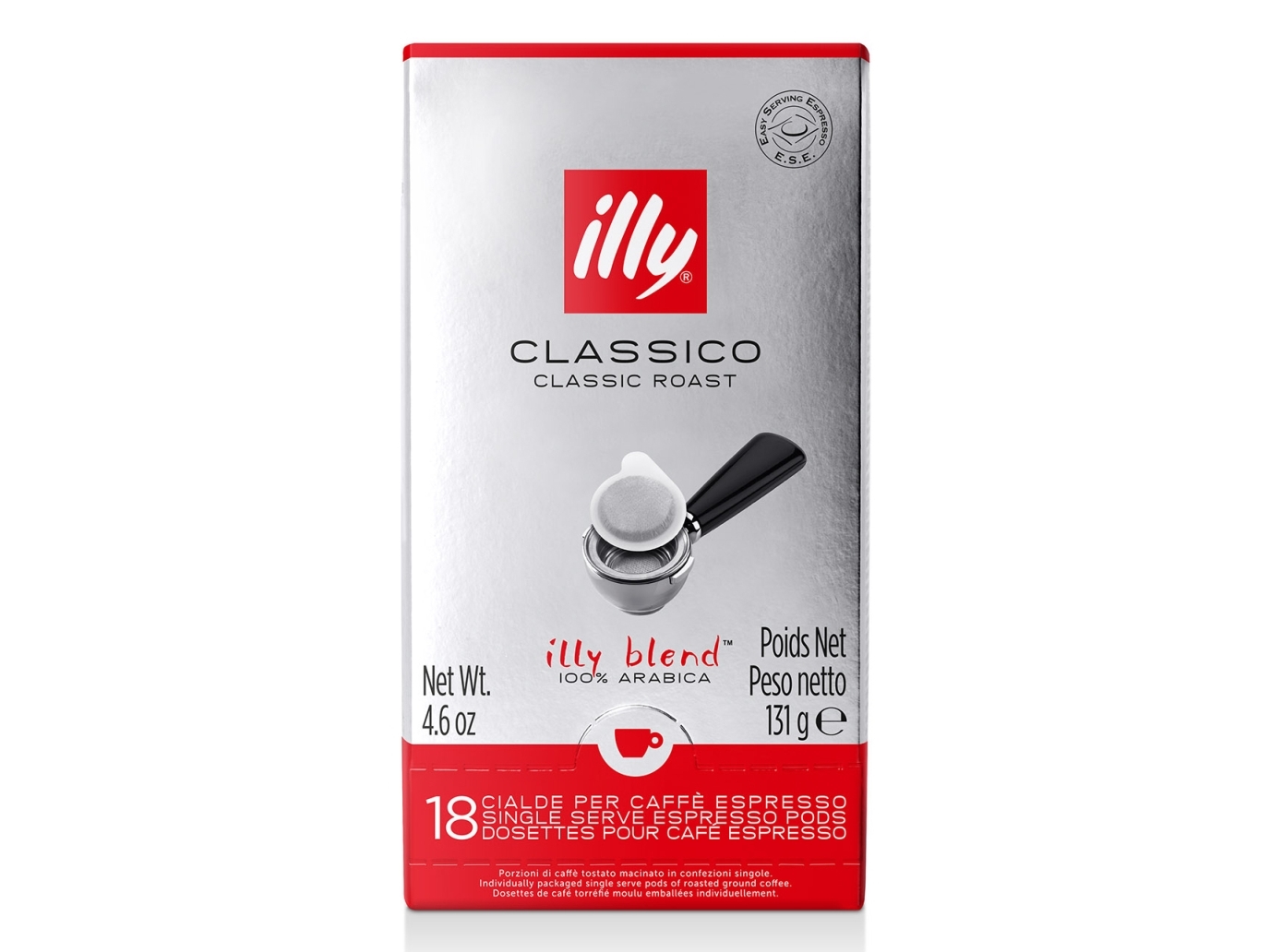 Illy 7998, Kaffe pute, Espresso, Middels brent, 18 kopper, Flerfarget, Illy