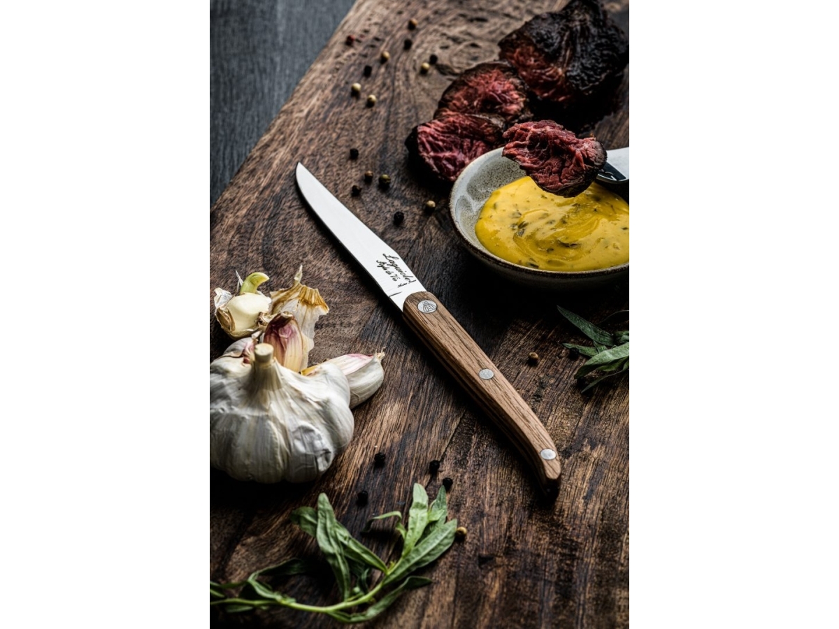 Laguiole Steak Knives Laguiole Oak Wood Serrated Set 6 Sdv