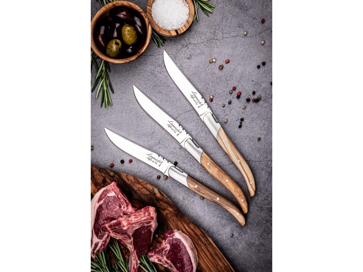 Laguiole Steak Knives Laguiole Olive Wood Set 6 Sdv