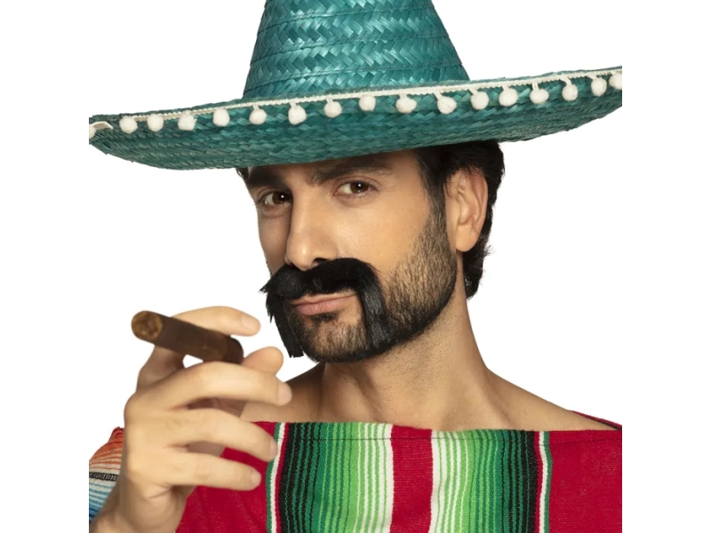 Boland 01807, Fancy Dress Moustache, Adult, Male, Polyester, Black, 16 G