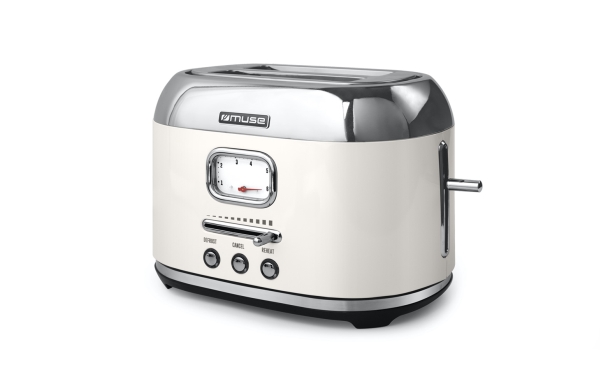 Muse Ms-120 Sc, 2 Skive , Hvid, Rustfrit Stål, Knapper, Niveau, 1000 W, 220 - 240 V