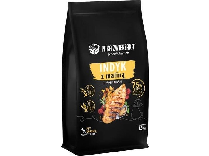 Paka Zwierzaka Paka Zwierzaka Hundefutter Pute Mit Himbeere 1,5Kg
