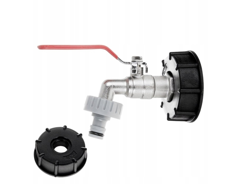 Sarja - IBC-mutteri S60x6 + 3/4 hana 1 GZ ulostulolla + nippa pikaliitäntää varten - mauser (40)