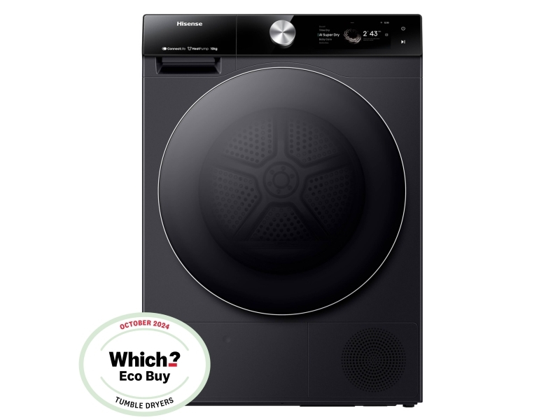 Hisense DH7S107BB, Fristående, Frontmatad, Värmepump, Svart, Knappar, Rotations-, Röra, Höger | Vitvaror - Tvätt & torkning - Torktumlare | GameStuff