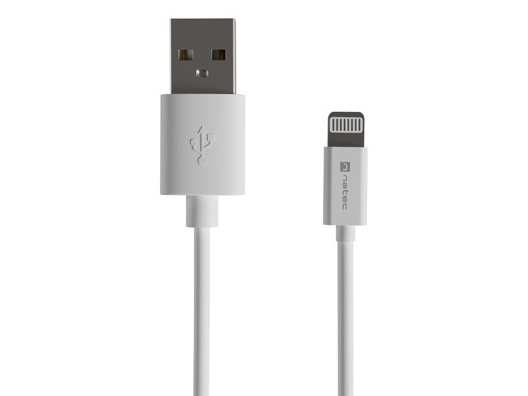 Natec Nka-2148, 1 M, Lightning, Usb A, Male, Male, White