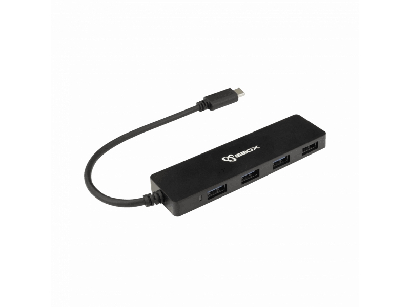 Sbox H-404C, Usb 3.2 Gen 1 (3.1 Gen 1) Type-C, Usb 3.0, 5000 Mbit/S, Sort, Acrylonitrilbutadienstyren, Usb