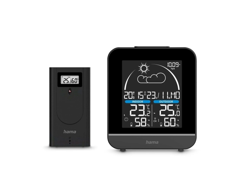 Hama La Gomera, Sort, Grå, Udendørs Barometer, Udendørs Hygrometer, Udendørs Termometer, Hygrometer, Termometer, Barometer, Hygrometer, Termometer, 5
