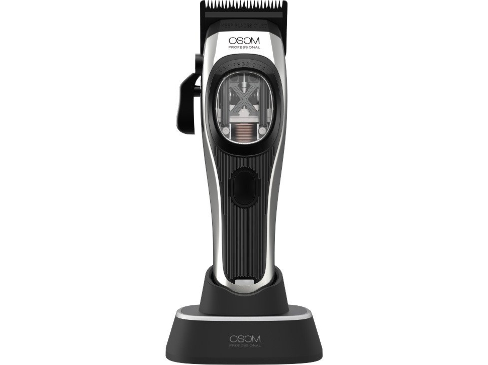 Maszynka do włosów Wella Professionals Profesionali plaukų kirpimo mašinėlė OSOM Professional PRIME Cordless Hair Clipper OSOMP01SIL, sidabro spalvos
