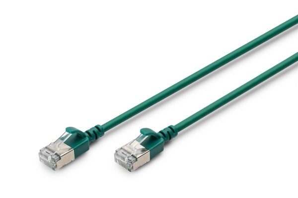 Digitus Cat 6A F-Ftp Slim Patchkabel, 2M, Grün, 2 M, Cat6a, F/Ftp (Fftp), Rj-45, Rj-45, Grün