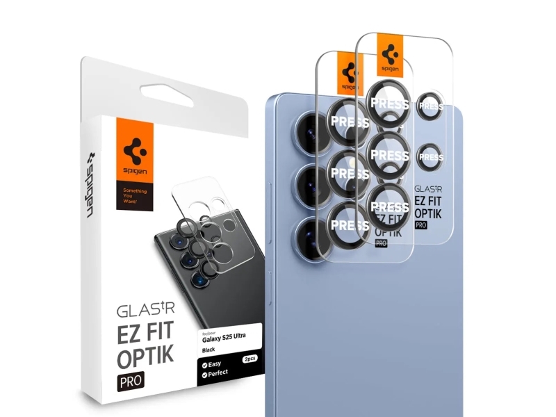Spigen Optik Pro Hd Glas.Tr "Ez Fit" Kamera Schutz, 2Pcs Samsung Galaxy S25 Ultra