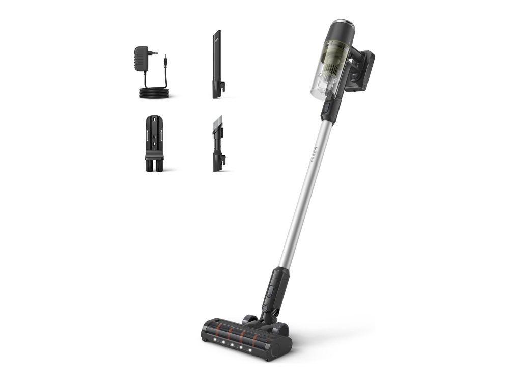 Philips 3000 Series XC3033 - Støvsuger - pind/håndholdt (2-i-1) - uden pose - ledningsfri - olivengrøn - 1 batteri, inkluderet oplader