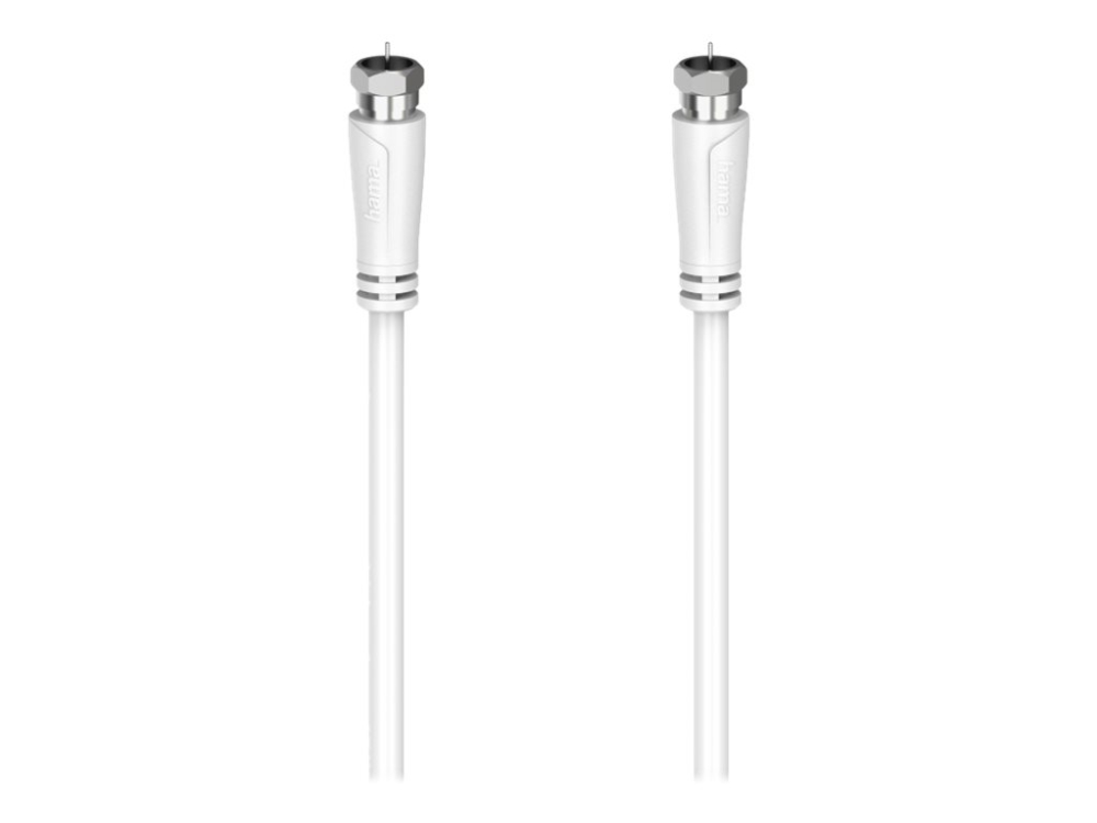 Hama Essential Line - Antennekabel - F-Stik Han Til F-Stik Han - 1.5 M - Dobbelt Afskærmet Koaksial - Hvid