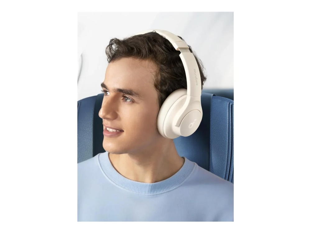 Soundcore Q20i - Hovedtelefoner Med Mik. - Fuld Størrelse - Bluetooth - Trådløs, Kablet - Aktiv Støjfjerning - 3,5 Mm Jackstik - Hvid