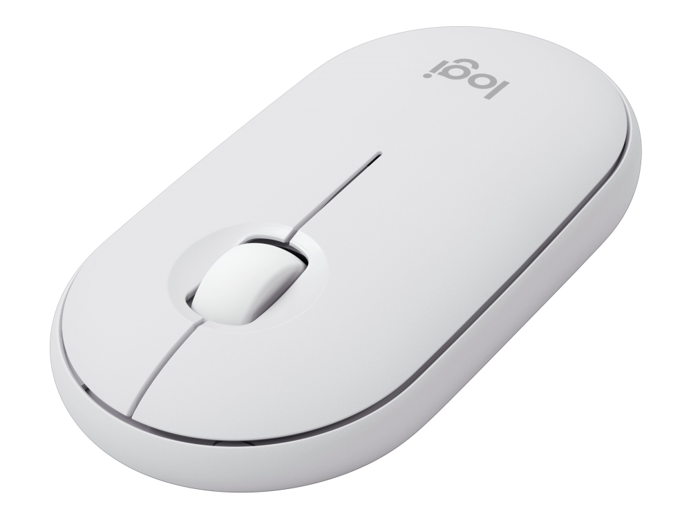 Logitech Pebble 2 M350s, Beidhändig, Optisch, Rf Wireless + Bluetooth, 4000 Dpi, Weiß