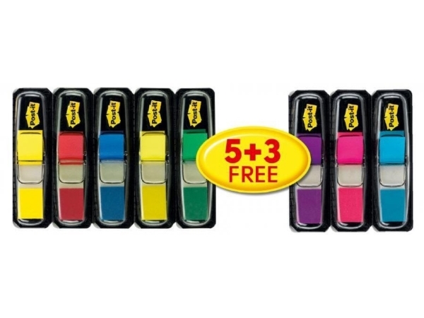 Post-It 3M zakładek POST-IT®, PP, 11,9x43,1mm, 5x35 + 3x35 GRATIS
