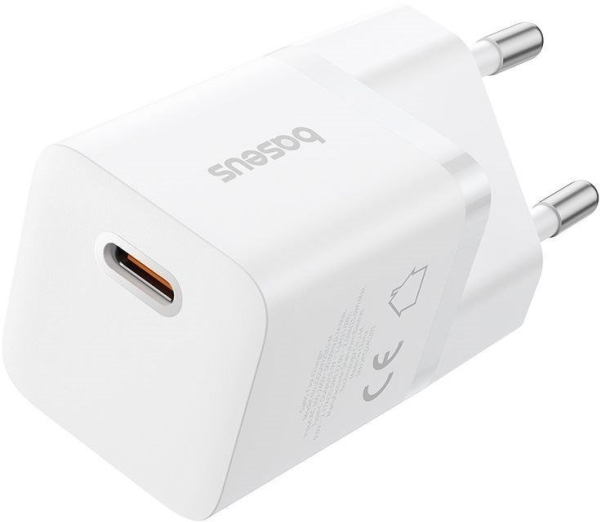 Baseus P10110909213-00 Usb-C Gan5 Mini 25W Mains Charger White