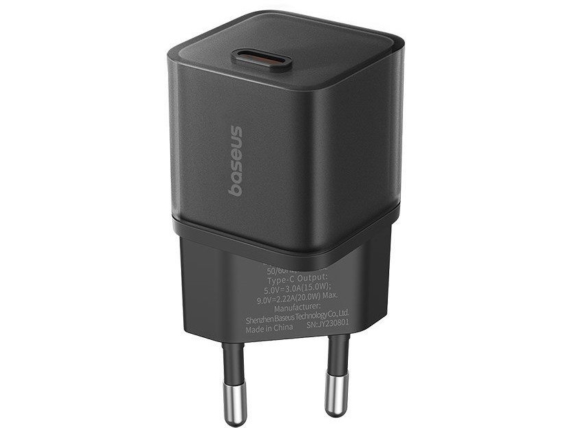 Wall Charger Baseus Gan5s, 20W, 3A, 1 X Usb-C, Black P10162503113-00