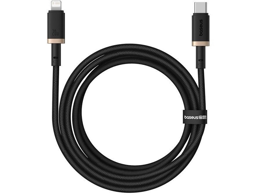Usb-C To Lightning Cable Baseus Dura Series, 20W, 2.4A, 2M, Gold Black P10377800u01-02