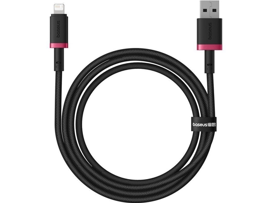 Baseus Dura Type A To Ip 2.4A Fast Charging Cable Juodas, Raudona