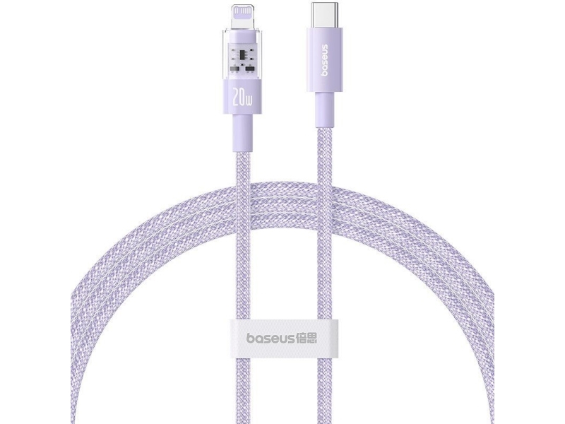 Baseus USB-C til Lightning kabel Gem 20W 2.4A 1 m Purple P10373001511-00