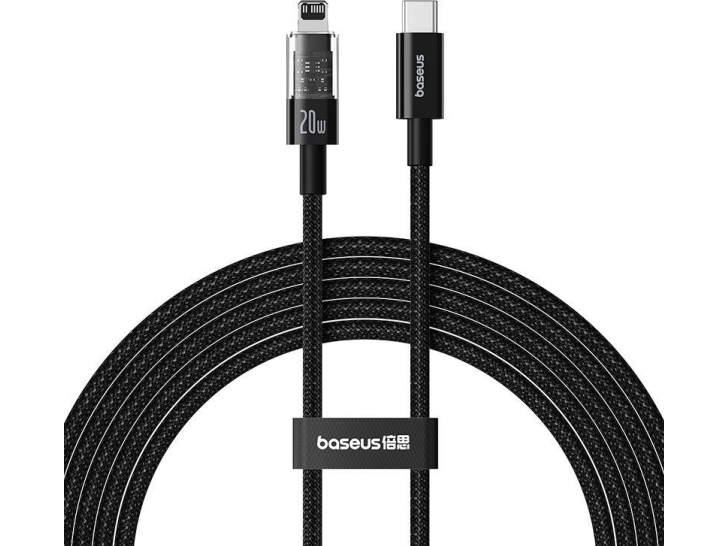 Usb-C To Lightning Cable Baseus Gem, 20W, 2.4A, 2M, Black P10373001111-01