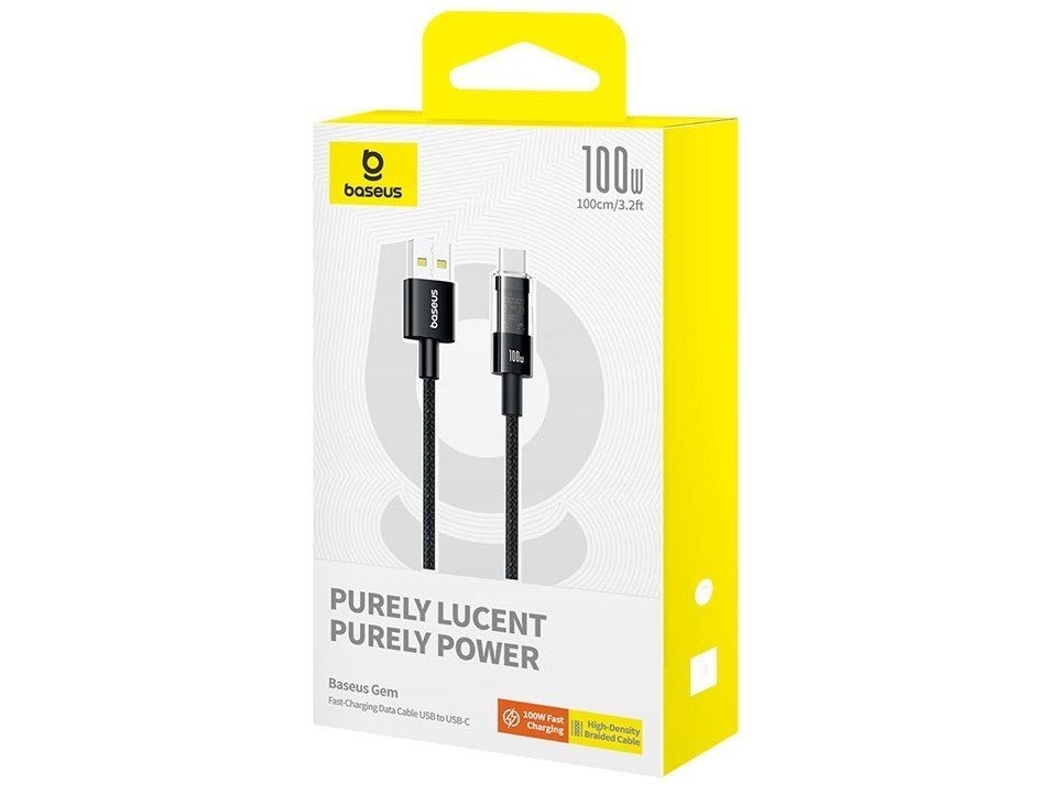 Baseus Gem Usb A Auf Usb C Schnellladekabel 1 M 100 W Schwarz (P10373002111-00)