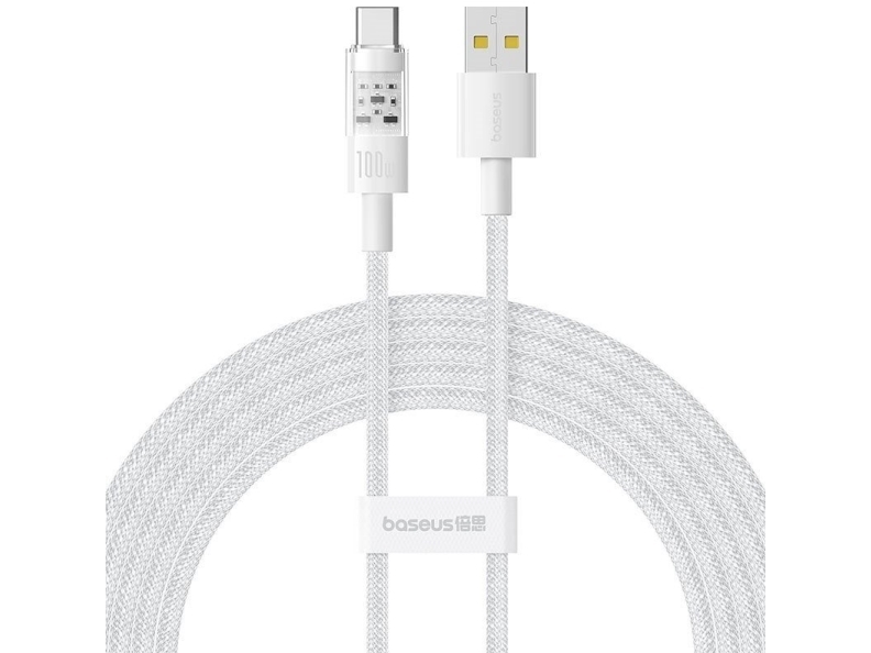 Usb-A To Usb-C Cable Baseus Gem, 100W, 5A, 2M, White P10373002211-01