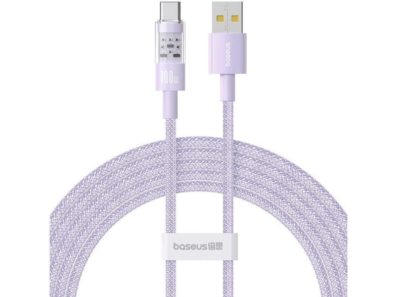 Baseus Gem Usb-A Til Usb-C Kabel 100W, 5A, 2 M, Lilla