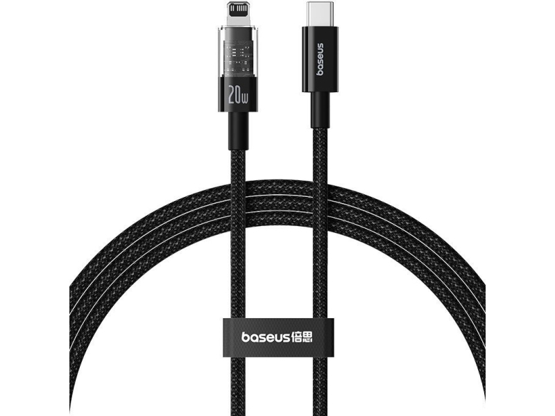 Usb-C To Lightning Cable Baseus Gem, 20W, 2.4A, 1M, Black P10373001111-00