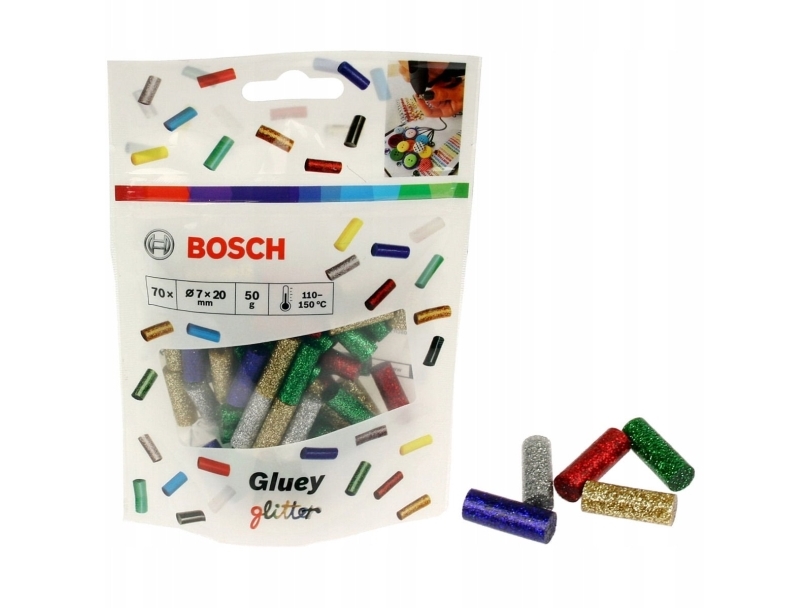 Bosch Accessories Gluey Varmlimpinde 7 mm 20 mm Glimmereffekt 58 g 70 stk