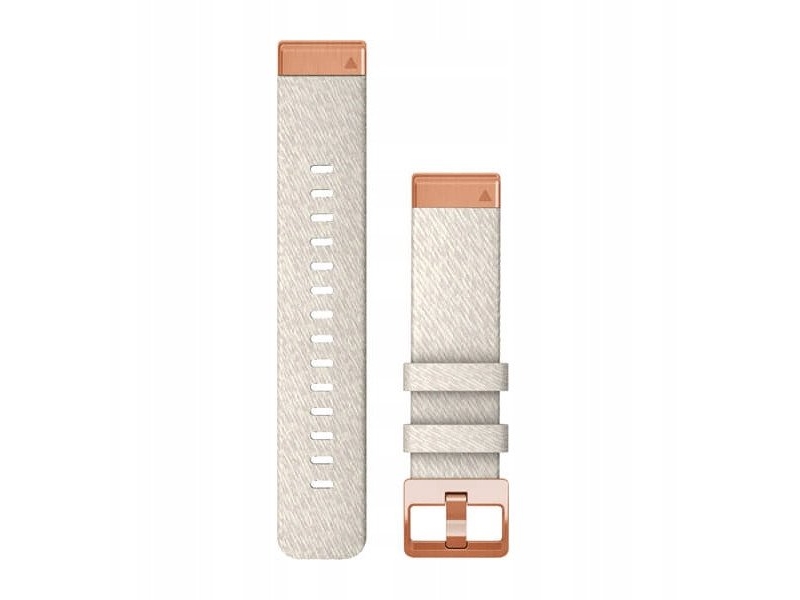 Quickfit 20 Watch Bands, Cream Heathered Nylon, Rose Gold Hardware