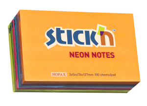 Notenblöcke 76X127mm 100 Blatt 6 Pakke Assorteret Neon