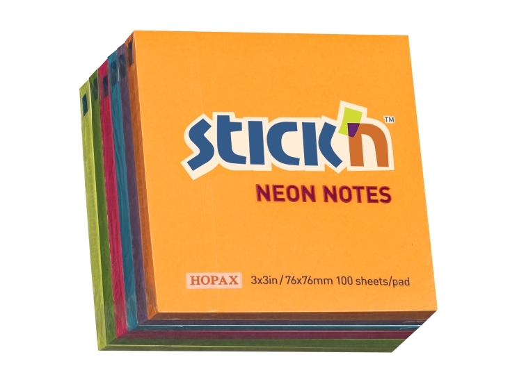 Notenblöcke 76X76mm 100 Blatt 6 Pakke Assorteret Neon
