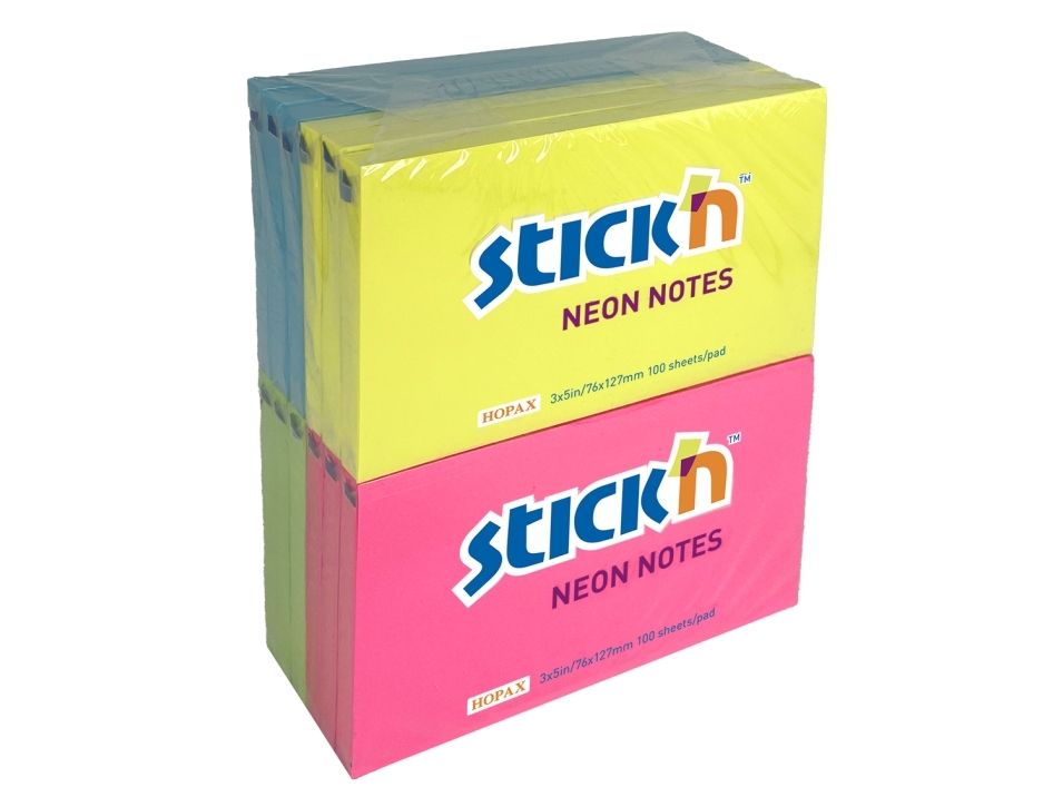 Notizblöcke 76X127mm 100 Blatt 12 Pakke Assorteret Neon