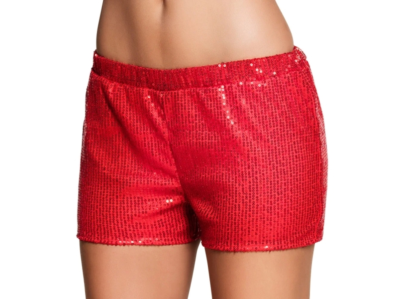 Paillet Hot Pants Rød