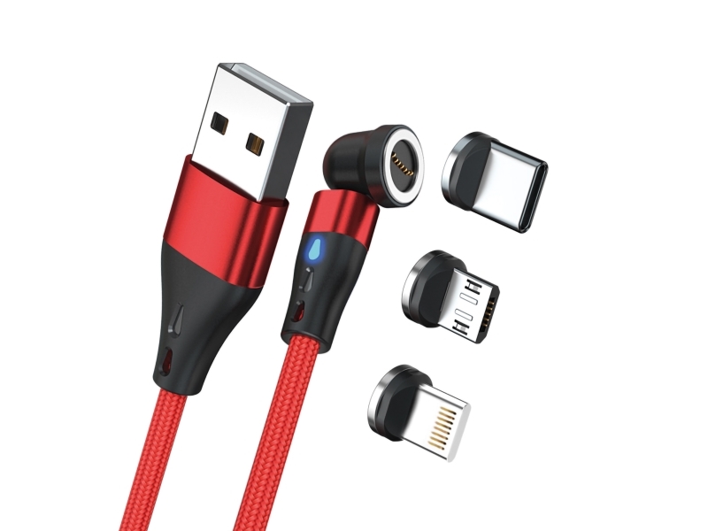 Realpower Magneticcharge3, 2 M, Usb A, Rød