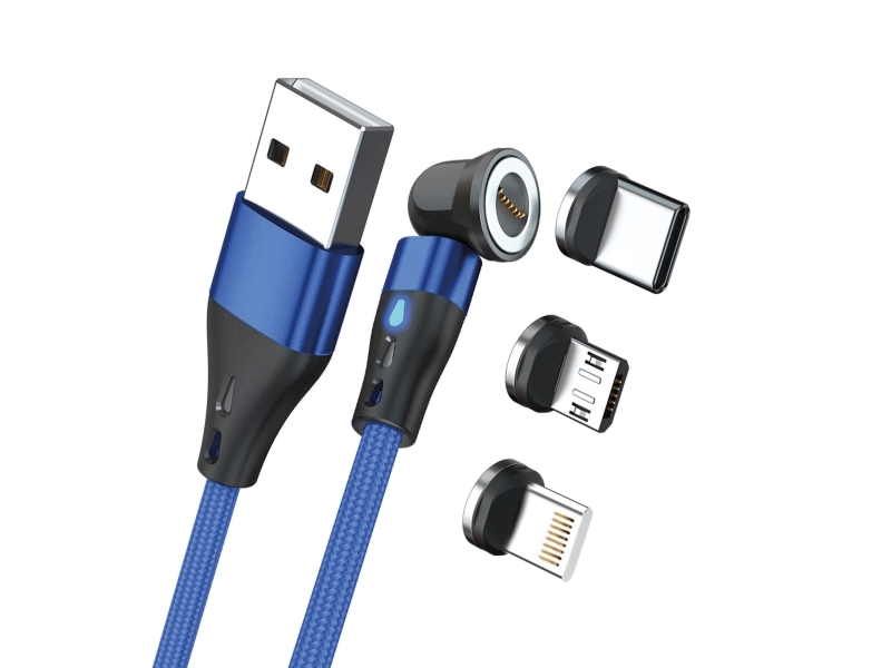 Realpower Magneticcharge3, 2 M, Usb A, Blå