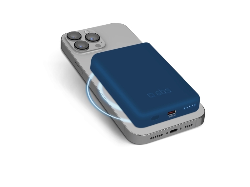 Sbs Tebb5000mag1cb, 5000 Mah, Kabelloses Aufladen, Blau