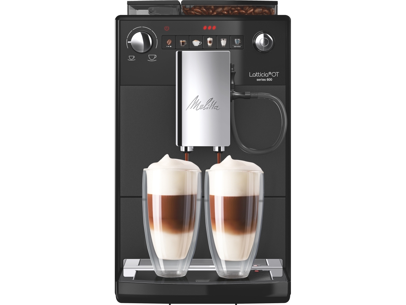 Melitta Latticia Ot F300-100, Espressomaskine, 1,5 L, Kaffebønner, Indbygget Kværn, 1450 W, Sort