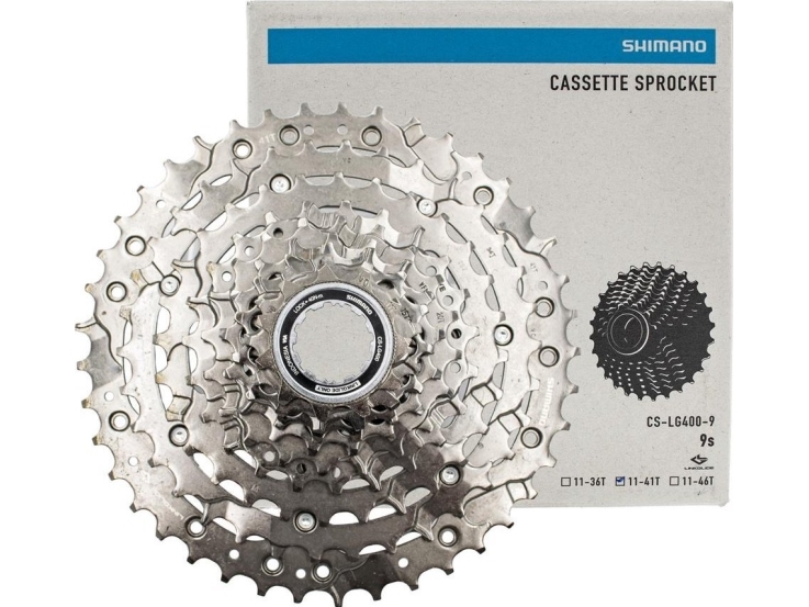 Shimano-kassette Shimano Cues CS-LG400, 9-rz, 11-41, Linkglide, grafitowa