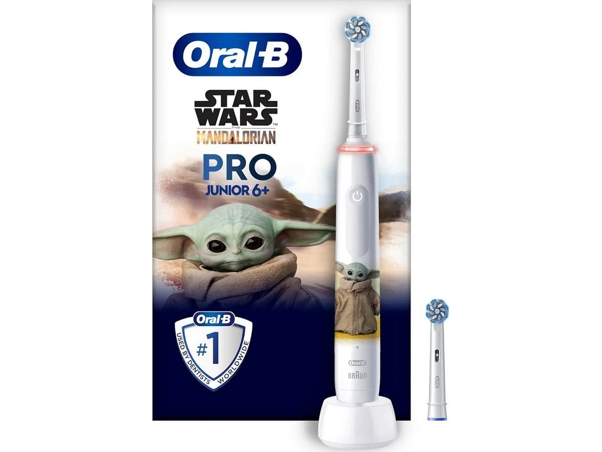 Oral-B PRO 14876674, Barn, Roterende tandbørste, Daglig pleje, Polering, Sensitiv, Flerfarvet, Hvid, 4 x 30 sek., Blød