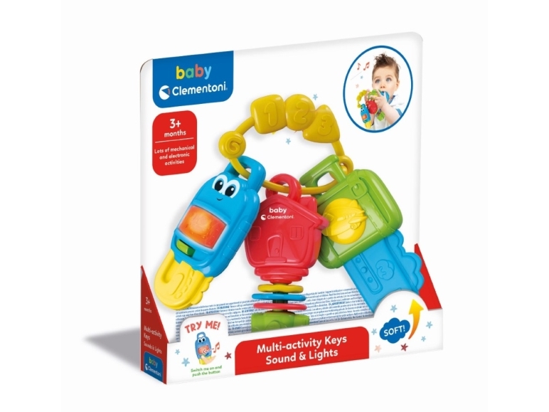 Baby Mulri Activity Key Sound & Lights, Klingende, Batterier påkrævet, Flerfarvet