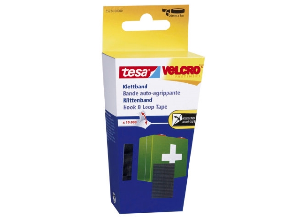 Tesa 55224-00000-02, Schwarz, 20 Mm, 100 Cm, 1 Stück(E), Sichtverpackung