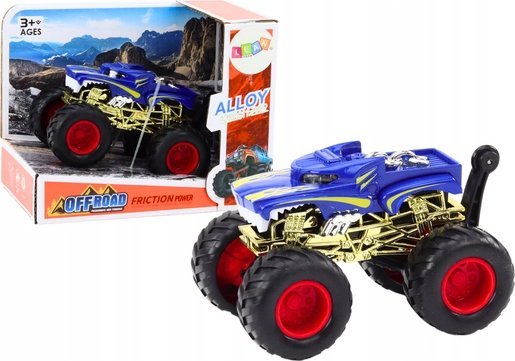 Leantoys Terrængående Bil Med Store Gummihjul Blå