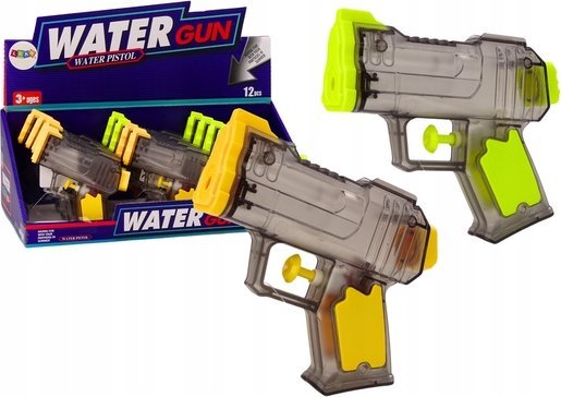 LeanToys lille pistol i gennemsigtig gul orange