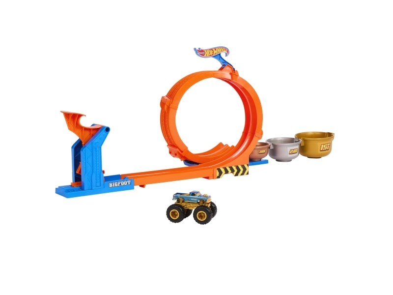 Hot Wheels Monster Trucks Loop & Flip Trophy Challenge Spielset, Spielfahrzeugspur, 4 Jahr(E), Kunststoff, Metall, Mehrfarbig