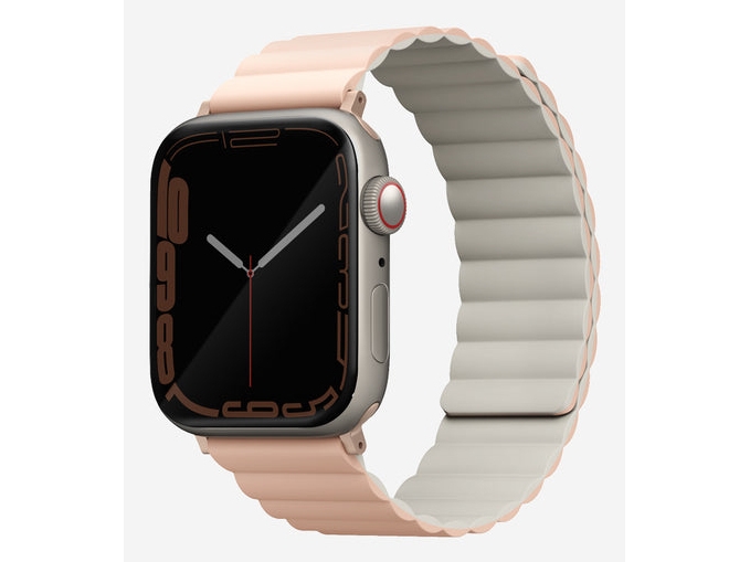 Uniq Revix, Gurt, Smartwatch, Beige, Pink, Apple, Apple Watch 49/46/45/44Mm, Silikon, Edelstahl